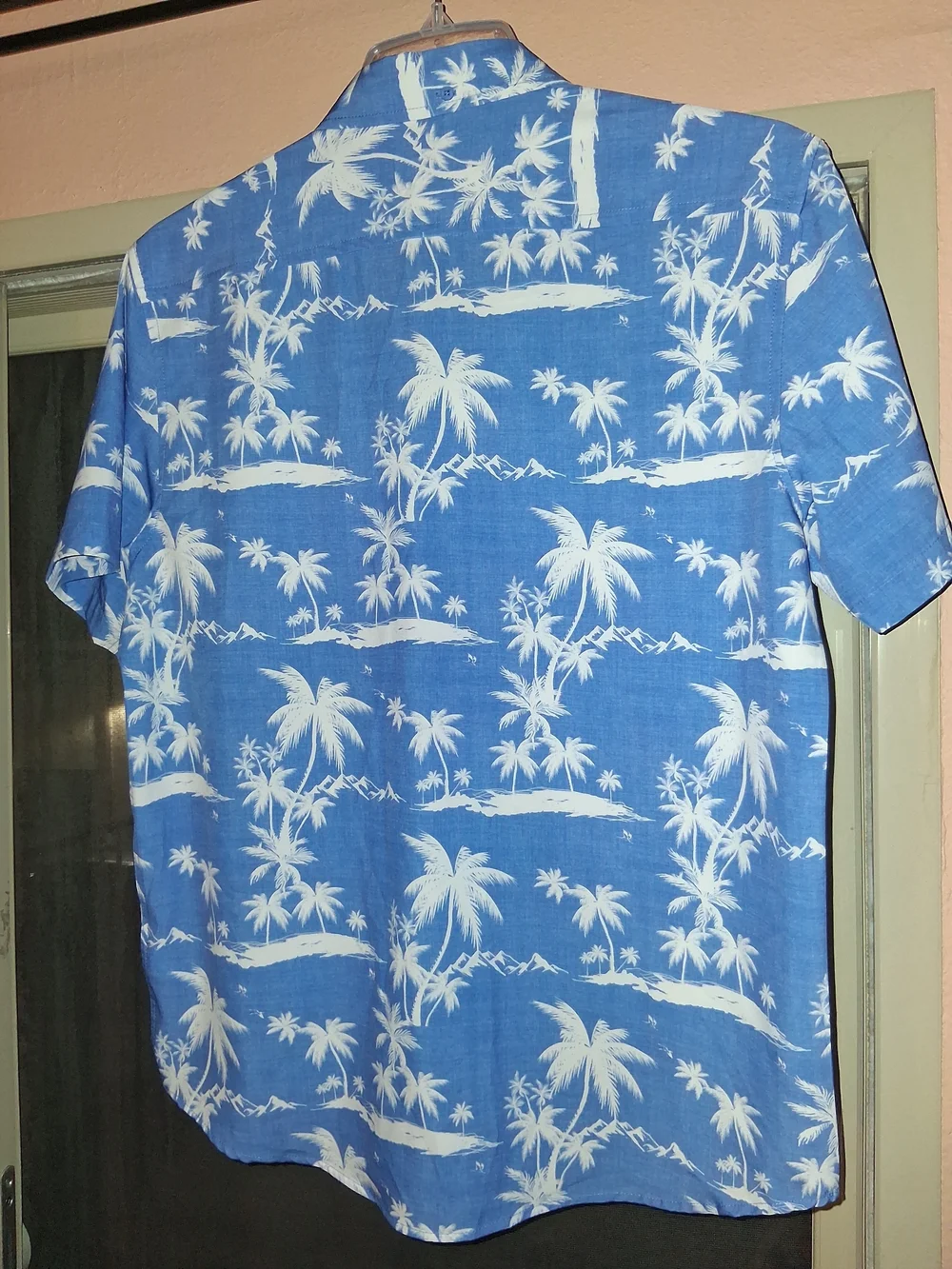 PBlue Palm Print Short-Sleeve Shirt by Vintage Summer